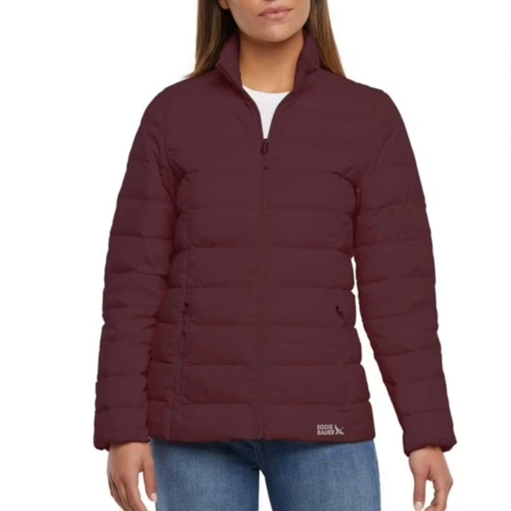 Eddie Bauer Women's Packable Jacket 650 Fill Power Down No Hood Zip Pockets 😍 - Picture 5 of 10